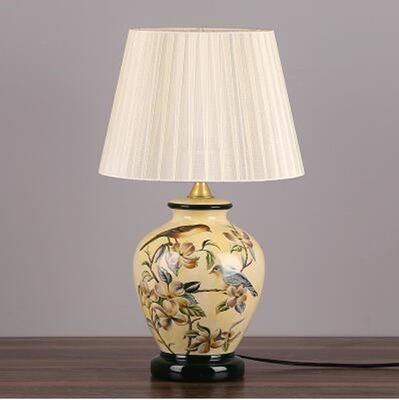 Vintage Retro Country Chinese Porcelain Ceramic Fabric E27 Dimmer Table porcelain lamp(WH-MTB-107)