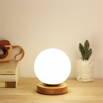 LED Glass Ball Table Lamp Living Room Lighting Bedroom wooden bedside lamp(WH-MTB-118)