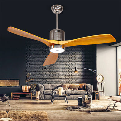 52 inch ceiling fan with light remote control European industrial Luxury minimalism 3 wooden ceiling fan lamp(WH-CLL-18)