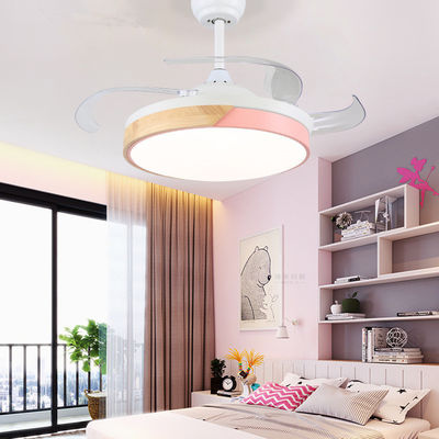 Macaron 42 inch led ceiling fan with light remote control Fans lamp bedroom home restaurant chandelier fan（WH-VLL-09)