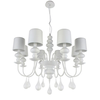 European style modern living room dining hall bedroom White Chandelier Eva 10 Light Chandelier(WH-MI-100)