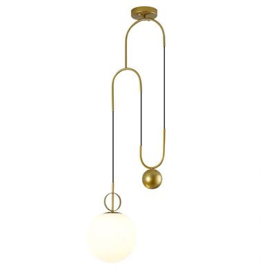 Modern linear pendant light Led Indoor Pulley Glass Ball Bedside Living Room Lighting Bedroom pendant Lamp(WH-AP-165)