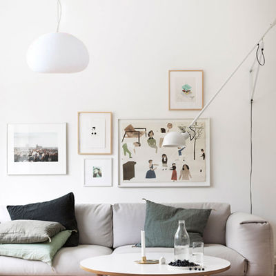Nordic Pendant Light Minimalist White Restaurant Halfdan White Frosted Glass Pendant Light(WH-AP-343)