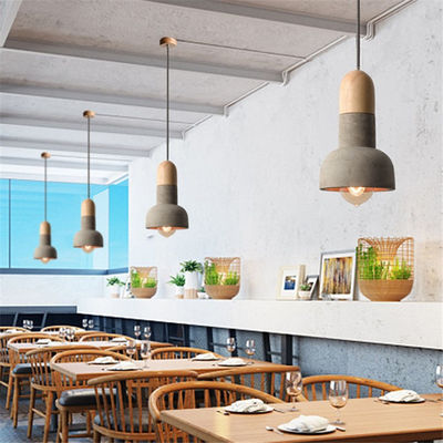 Vintage Wood Pendant Light Dining Room Viveca Cement Body Scandi-Industrial Style Pendant Light(WH-AP-350)
