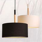 Nordic Style Creative Pendant Lamp Wooden Sunniva Contemporary Drum Shaped Pendant Lamp(WH-AP-352)