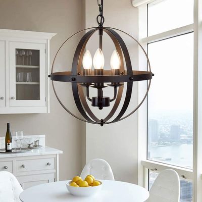 Spherical chandelier Chain Light Indoor Creative Metal Round Hanging Lamp Retro vintage chandelier(WH-VP-62)