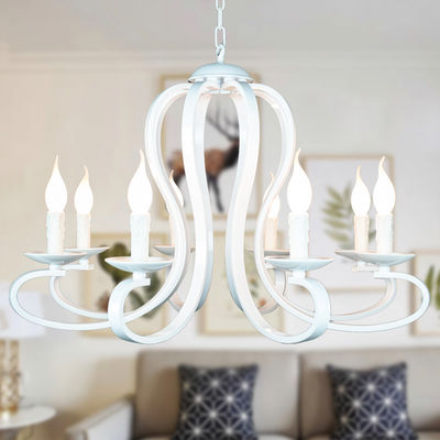 Candle Chandelier lighting American style Vintage white/black wrought Iron Home E14 antique chandelier(WH-VP-70)