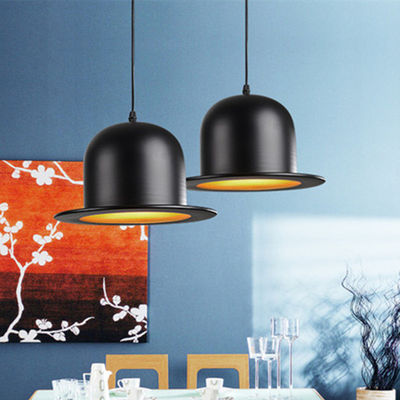 Industrial Hat Chandelier Clothing Shop Cafe Creative Single Head Lamp Restaurant Bar Black Chandelier (WH-VP-85)