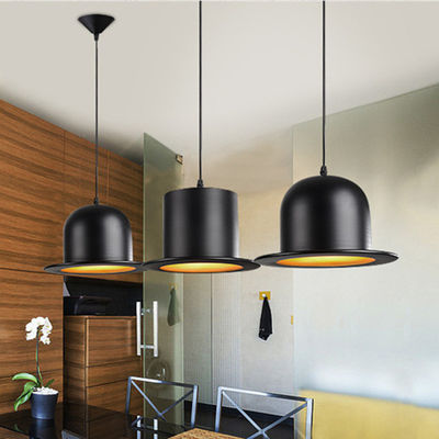 Industrial Hat Chandelier Clothing Shop Cafe Creative Single Head Lamp Restaurant Bar Black Chandelier (WH-VP-85)