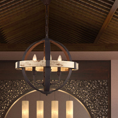 American country chandelier restaurant clothing store loft wrought iron cafe globe pendant light(WH-VP-101)