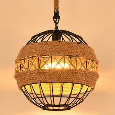 American Loft Rural Hemp Rope Pendant Lamp Industrial Restaurant Bar Cafe Light Pendant Lamp(WH-VP-122)