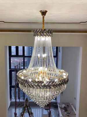 Modern Crystal Chandelier Lighting High Quality Staircase Gold Led Hanging Lamp(WH-CY-158)