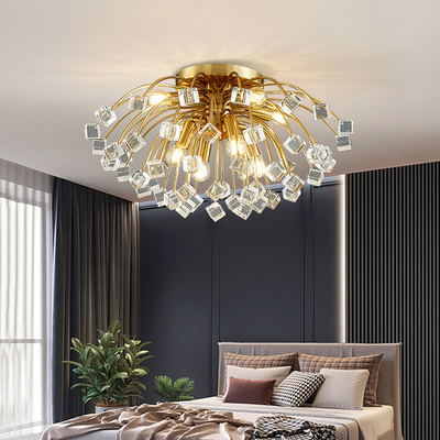 Modern colorful crystal ceiling chandeliers for bedroom living room round Gold ceiling lights(WH-CY-162)