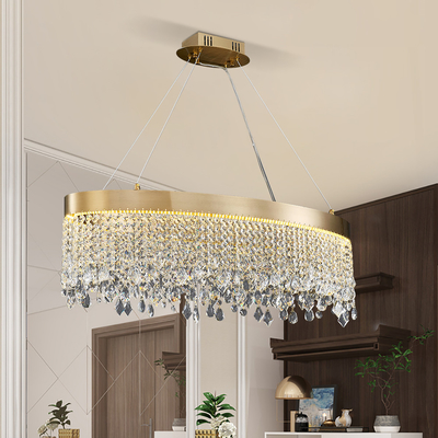 Modern oval crystal chandelier Crystal Light Kitchen Fixture Led Modern Home Decor Staircase Lighting(WH-CY-168)