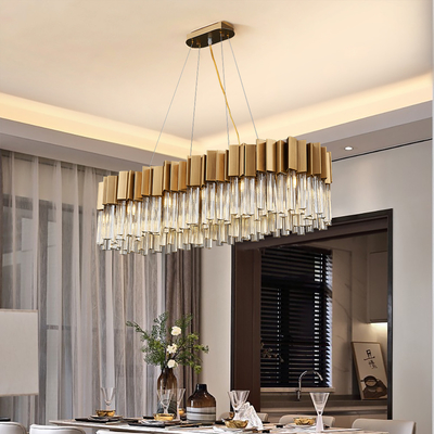 Luxury Led Crystal Chandeliers Dining Room Creative Rectangle foyer chandelier(WH-CY-180)