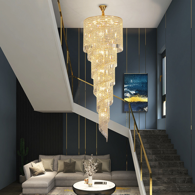 Long Hign ceiling Crystal Chandelier For Hall Project Staircase Stairwell Chandelier(WH-CY-202)