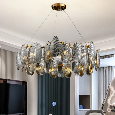 Modern living room chandelier smoke gray crystal glass chandeliers(WH-CY-210)