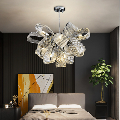 Luxury Glass Chandelier For Living Room Led Modern Home Decor Flower Chandeleir(WH-CY-216)