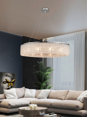 Circle Round Chandelier Modern Crystal Hanging Lamp kitchen island lighting(WH-CY-218)