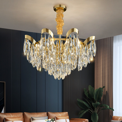 Luxury Crystal Chandelier For Living Room Led Gold basket empire crystal chandelier(WH-CY-226)