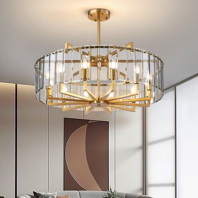 Modern home living room decoration round glass lighting candle Chandelier(WH-CY-243)