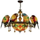 Tiffany stained glass lamp living room restaurant bar club Parrot Bird Large Chandelier(WH-TF-55)