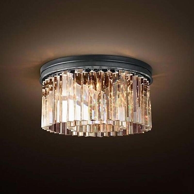 Modern Vintage Crystal Prism Chrome Black body Ceiling light crystal chandelier ceiling lights(WH-CA-54)