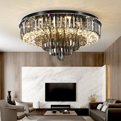 Luxury Led Ceiling Chandelier For Living Room Big Crystal Lamp Smoke Grey crystal ceiling light(WH-CA-58)