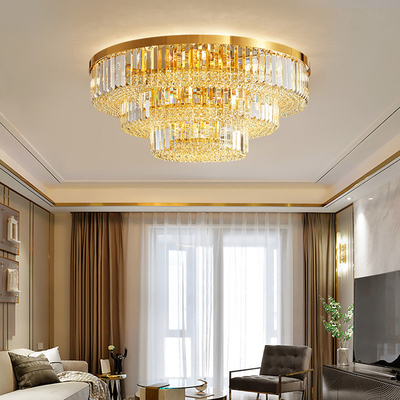 Gold modern chandelier for living room multilayer crystal ceiling chandelier(WH-CA-62)