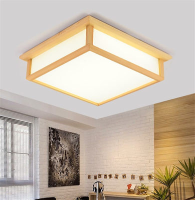 Japanese wooden square led ceiling light minimalist modern bedrooms lamp(WH-WA-34)