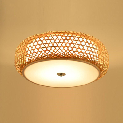 Bamboo Wicker Rattan Lantern Shade flush mount ceiling light(WH-WA-40)