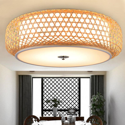 Bamboo Wicker Rattan Lantern Shade flush mount ceiling light(WH-WA-40)
