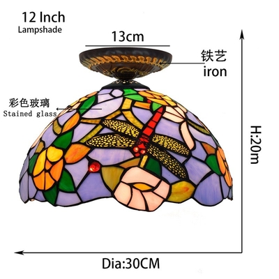 Tiffany Multi-Color Glass Dining Room Corridor Corridor Bathroom Blue Ceiling Lamp(WH-TA-22)