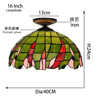 Creative Green Retro Tiffany lamp Stained Glass Pendant Lights for Bar Restaurant Glass Light(WH-TA-25)