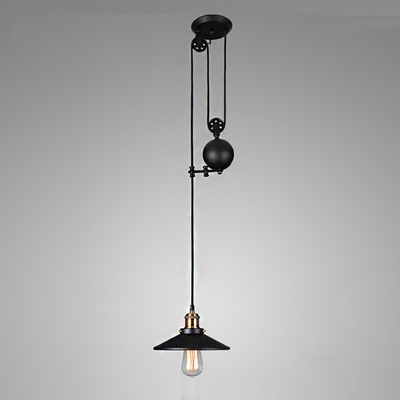 Black rustic lamp pulley pendant lights dinning room bedroom Kitchen island pendant lamp(WH-VP-127)