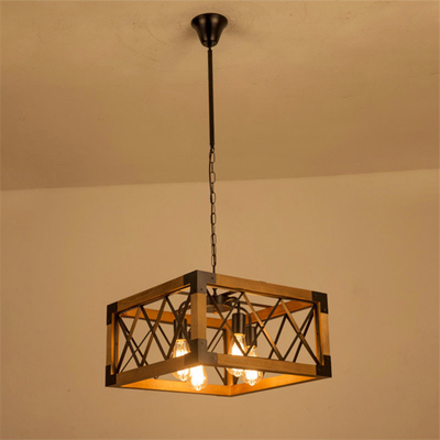 Vintage Loft Wood Chandelier Living Room Bedroom Dining Room Light Pendant Lamp(WH-VP-135)