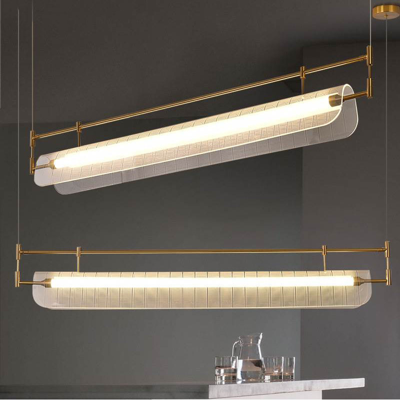 Modern Minimalist Chandelier Living Room Nordic Study Office gold rectangle chandelier(WH-MI-413)