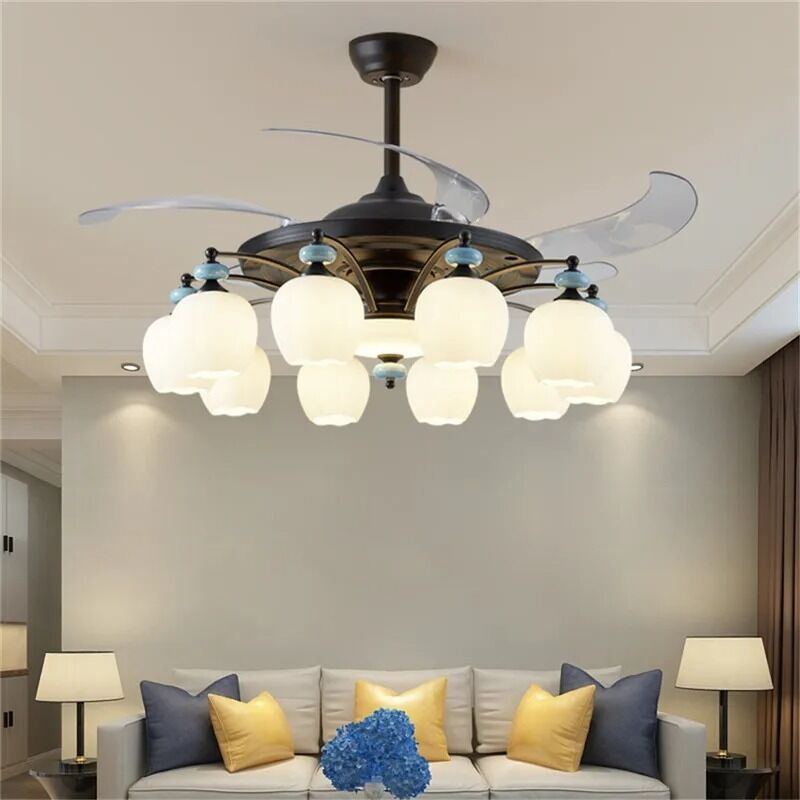Living Room Bedroom Home Decor dining table lamp Invisible blades Cloud Led Ceiling Fan Lamp (WH-VLL-30)