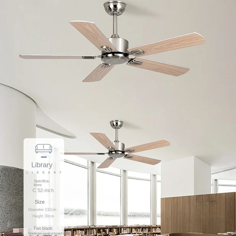 Dimming Energy-Saving And Silent Dining Room Fan Light Stainless Steel High Wind Ceiling Fan Light  (WH-VLL-32)