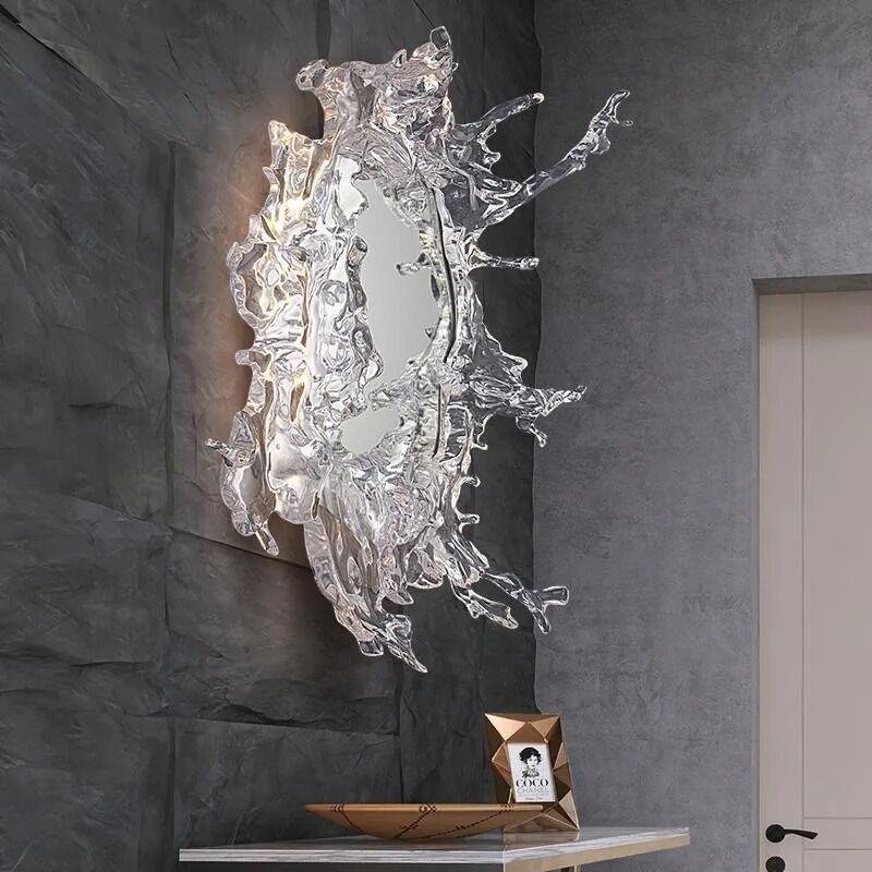 Modern LED Wall Lamps For Bathroom Art Water Flower With Mirror Wall Light (WH-MR-108)