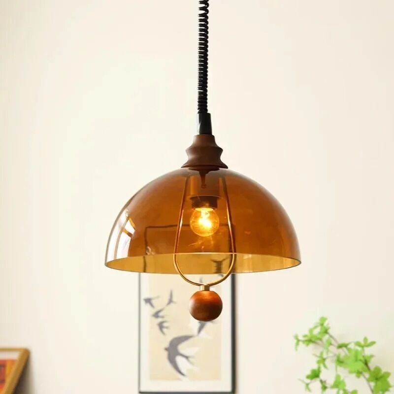 Wabi Sabi Amber Shades Hanging Chandelier Light American Retro Lift E27 Pendant Lamp (WH-VP-361)