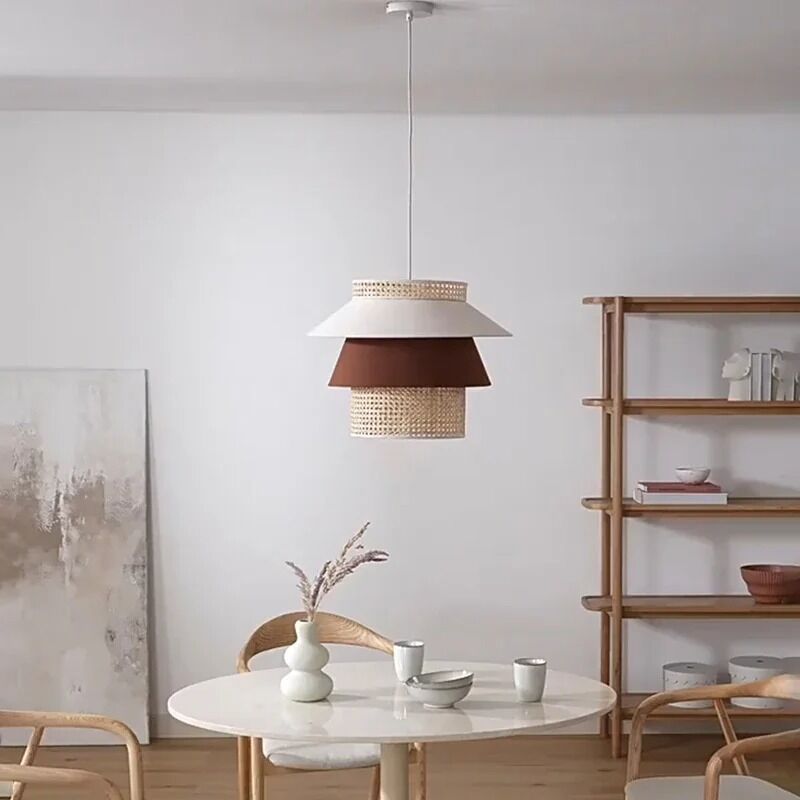 Bedroom Dining Room Hanging Lamp Retro Wabi Sabi Wind Rattan E27 Led Pendant Light (WH-VP-362)