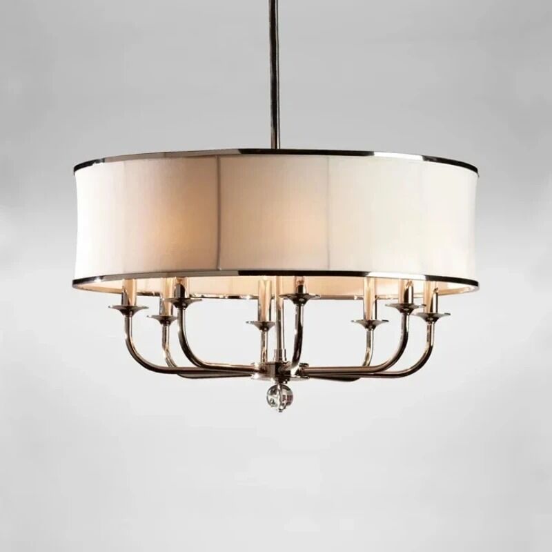 Living Room Bedroom Golden Chandeliers Restaurant Dining Room Hanging Lamp Vintage Fabric Pendant Lights  (WH-VP-367)