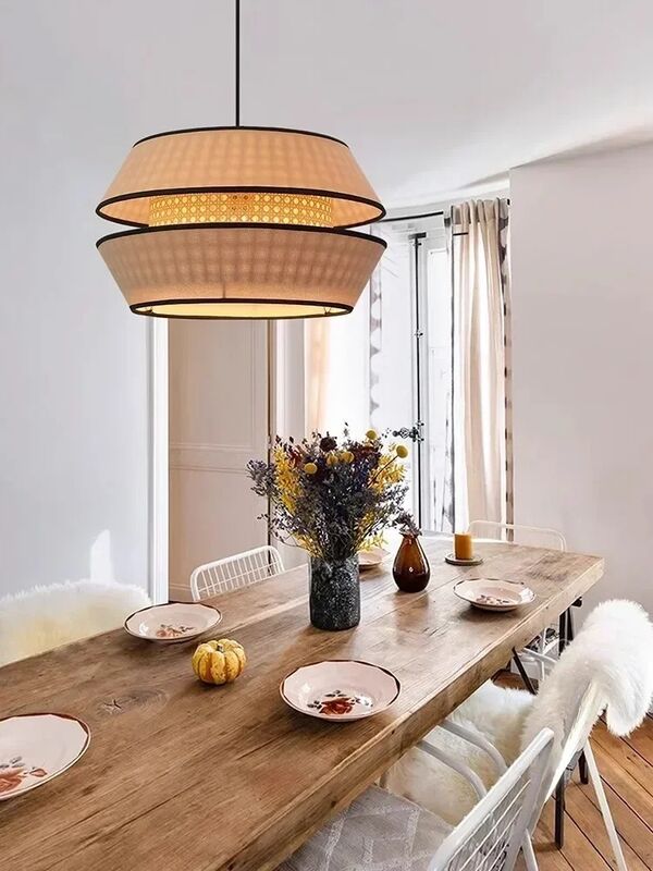 Dining room Hanging Lights Lustre Fixtures Bedroom Home Japanese Wabi Sabi Pendant Lamp(WH-WP-133)