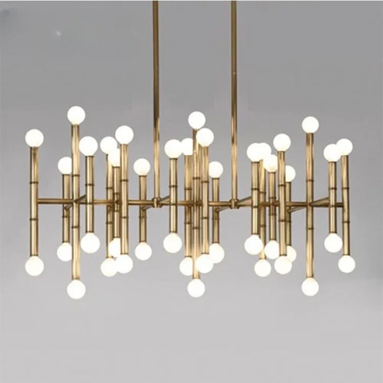 GHJUYIOL Nordic Creative Bamboo Joint Aluminum Tube Pendant Light Meurice Rectangular Chandelier（WH-AP-651）