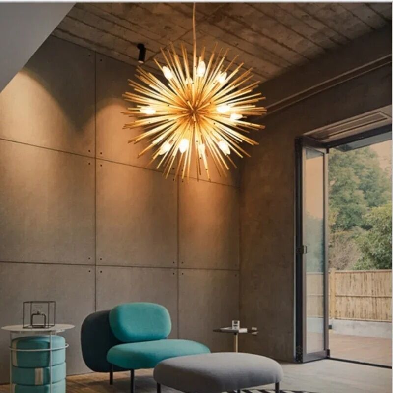 Hedgehog Ball Chandelier American Living Room Dining Room Sunburst Starburst Chandelier （WH-AP-656）