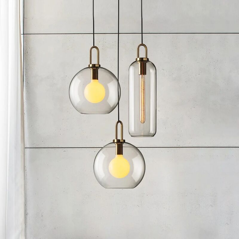 Postmodern retro hanging lamp Luxury Restaurant Nordic Ball Single glass pendant light(WH-GP-183)