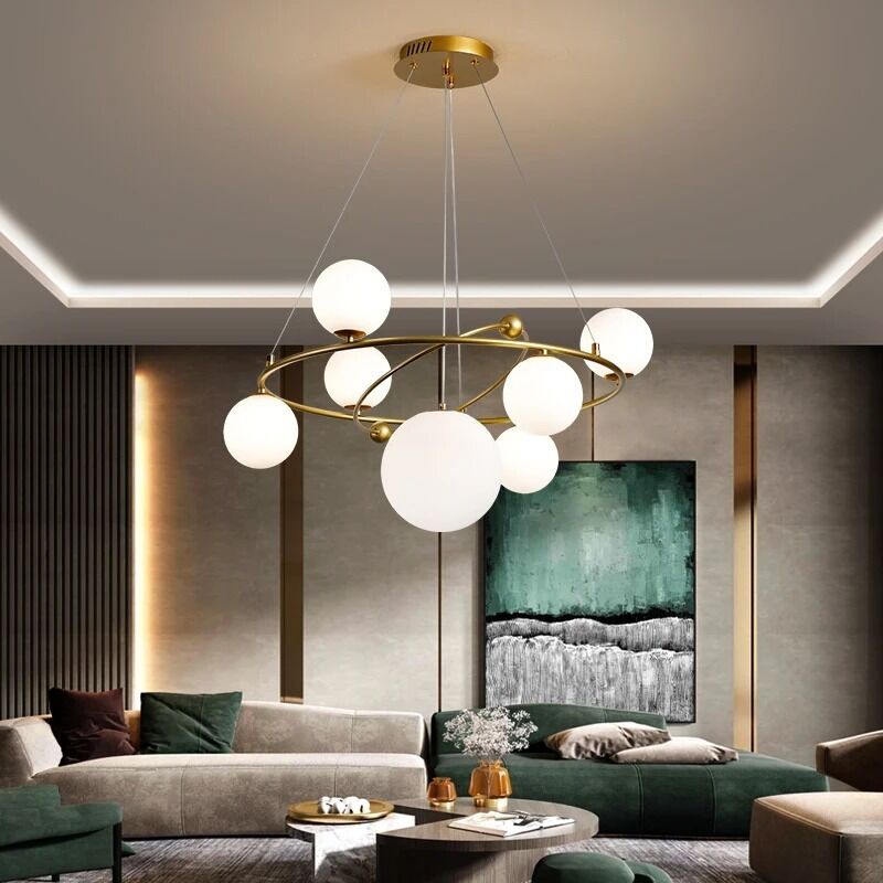 Modern rings chandelier design creative glass ball lamp (WH-GP-193)