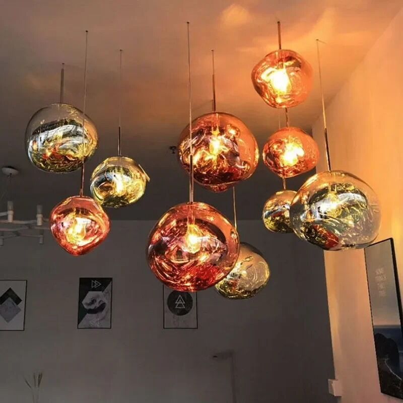 Nordic Lava Glass Chandelier for Bedroom Bedside Dining Room Pendant Lamp  (WH-GP-195)