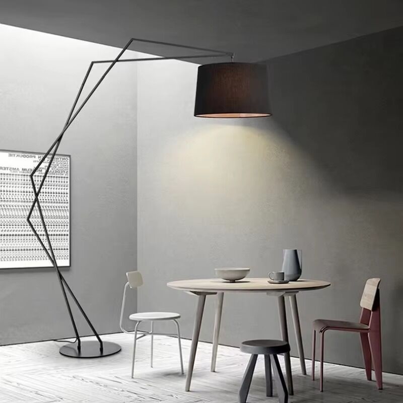 Decor Indoor Lighting Living Room Bedroom Home Fabric Lampshade Fishing Floor Lamp(WH-VFL-38)